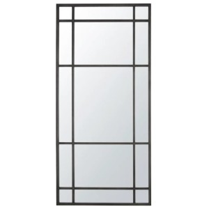 Espejo rectangular con líneas efecto ventana de metal negro con montantes modelo Noah de Maisons du Monde